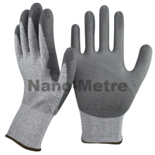 NMSAFETY en388 4543 cheap anti cut knife level 5 HPPE PU dipping on palm working glove/safety glove